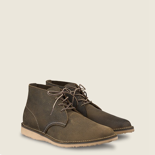 Heritage Sko Herre - Red Wing Weekender - Chukka Roughneck Læder - Olivengrøn - EVQAJD-863